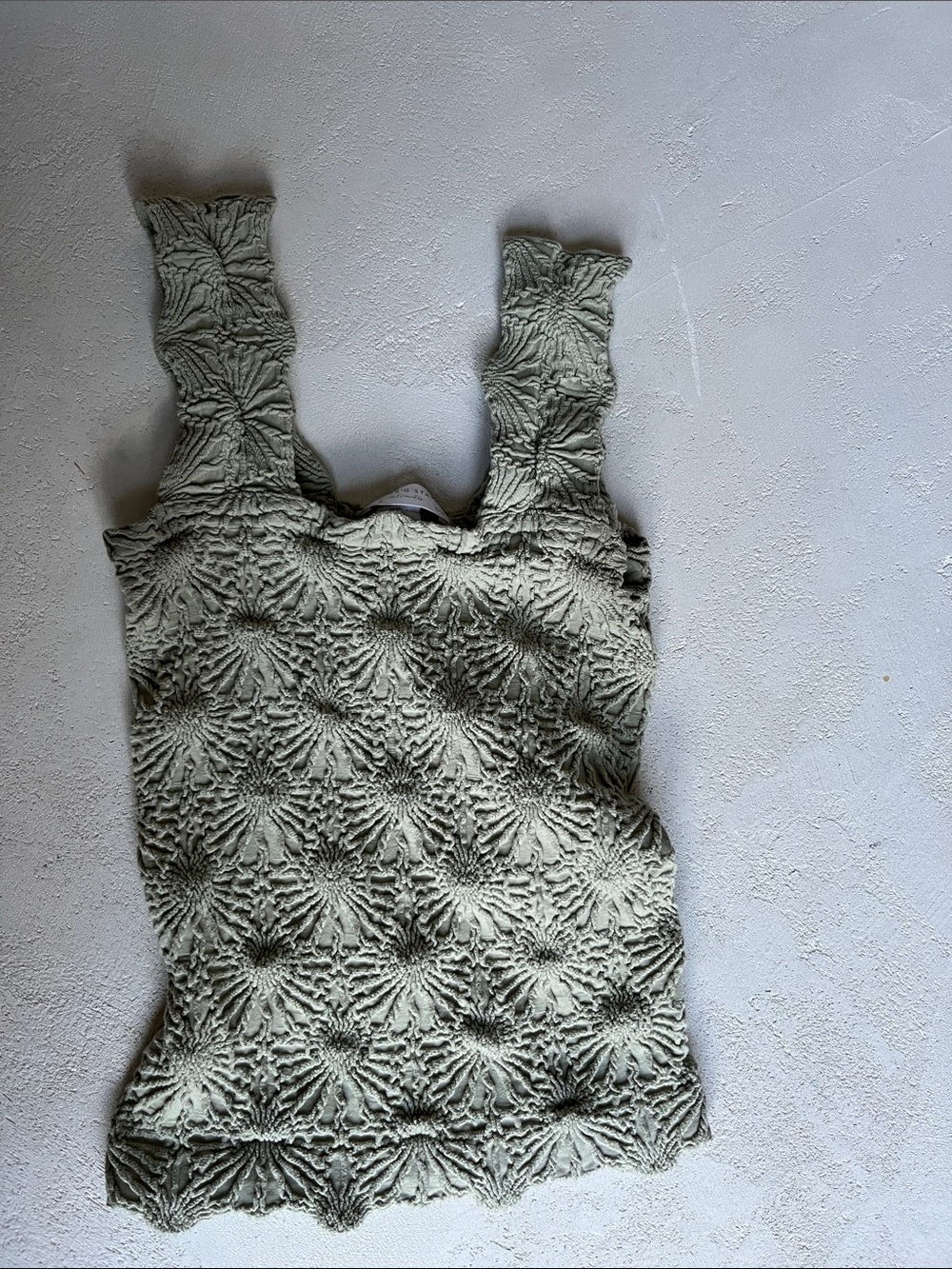 Altar'd State Sage Green Textured Smocked Tank